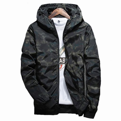 2018 Spring Autumn Mens Casual Camouflage Hoodie Jacket Men Waterproof Clothes Men'S Windbreaker Coat Male Outwear Plus Size 4XL 2