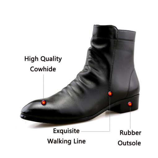 JUNJARM 2017 Fashion Men Shoes Soft Leather Men Boots Men Waterproof Warm Shoes Black Comfortable Men Ankle Boots 2