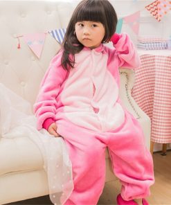 Animals Pajamas Children Onesie Boys Girls Cosplay Costume Party Pink Rabbit Kigurumi Kids Fairy Tale Flannel Warm Sleepwear  1