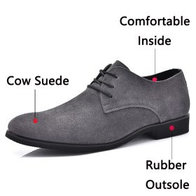 JUNJARM 2017 Men Formal Shoes British Style Soft Men Dress Shoes Black Men Business Shoes Cow Suede Lace Up Men Office Shoes 2