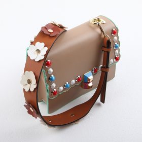 Strap you Flower women bag strap with leather  Female bag part Female handbag accessories Gifts bel Gold and silver 1