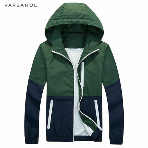Varsanol Spring Jacket Men Windbreaker 2018 Autumn Fashion Jacket Men's Hooded Casual Jackets Male Coat Thin Men Coat Outwear  3