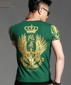 2018 Mens Casual T Shirts O-neck Black Gold Bronzing Angel Wings Cross 3d Print Men's Short Sleeve Slim Men T-Shirts Tops Tee 1
