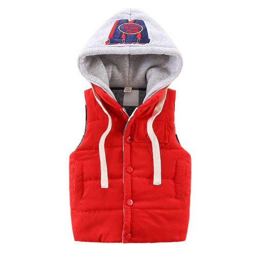 Autumn Winter Sleeveless Kids hooded Vest Boys Outerwear Spring Warm Children Vests Waistcoats Liner Jacket Coat for 1-10 Years 5
