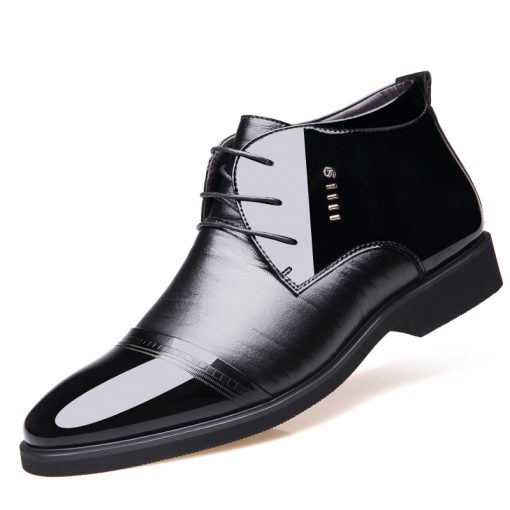 JUNJARM 2017 New Designer Men Boots Microfiber Men Winter Shoes Wool Inside Warm Snow Shoes Black Man Leather Ankle Boots 1