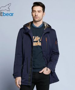 ICEbear 2018 Trench Coat For Men Adjustable Waist Hat Detachable Autumn Men New Casual Medium Long Brand Coats 17MC017D