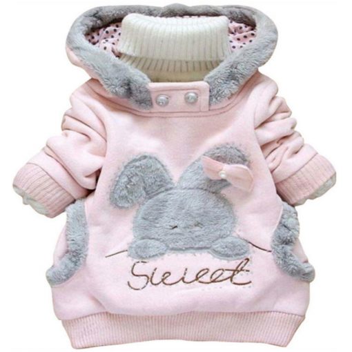 2018 Children's Garment Autumn Winter Children Cotton-padded Cute rabbit Cartoon Even Hat Casual baby Coat Sweater girls jackets 3