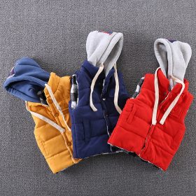 Autumn Winter Sleeveless Kids hooded Vest Boys Outerwear Spring Warm Children Vests Waistcoats Liner Jacket Coat for 1-10 Years 2