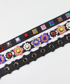 2017 Colorful rivet handbags belts women bags strap women bag accessory bags parts Cow leather icon bag belts 3 color 1