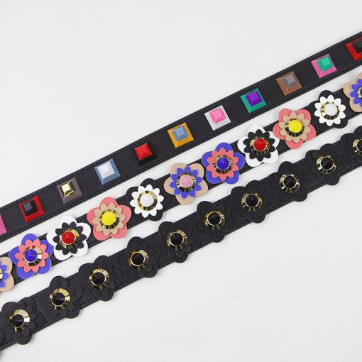 2017 Colorful rivet handbags belts women bags strap women bag accessory bags parts Cow leather icon bag belts 3 color 1
