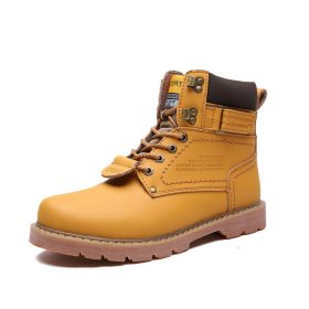 DADIJIER Winter Men Boots High Quality Male Leather Boots cat Safety Boots Fashion Winter Leather Work Shoes men KC01 2