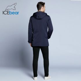 ICEbear 2018 Trench Coat For Men Adjustable Waist Hat Detachable Autumn Men New Casual Medium Long Brand Coats 17MC017D 3