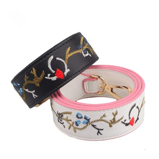 New Leather handbag strap brand show products bag strap hot and chic bag necessary women Embroidered flowers shoulder bag belts
