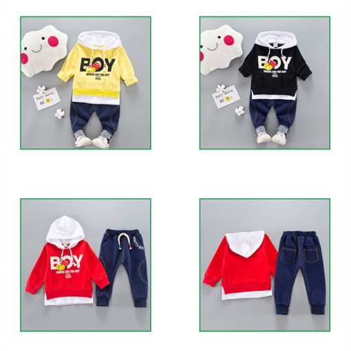2018 Kid Clothes Sets Baby Boy Cotton Sports Hooded T Shirt Sweatshirt + Pants Children Boys Kids Casual Suits 2