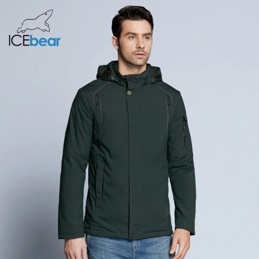 ICEbear 2018 new autumnal men's coats windbreaker warm apparel cotton padded detachable hat brand hooded man jacket MWC18120D