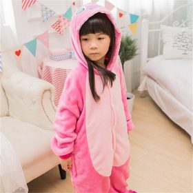 Animals Pajamas Children Onesie Boys Girls Cosplay Costume Party Pink Rabbit Kigurumi Kids Fairy Tale Flannel Warm Sleepwear  2