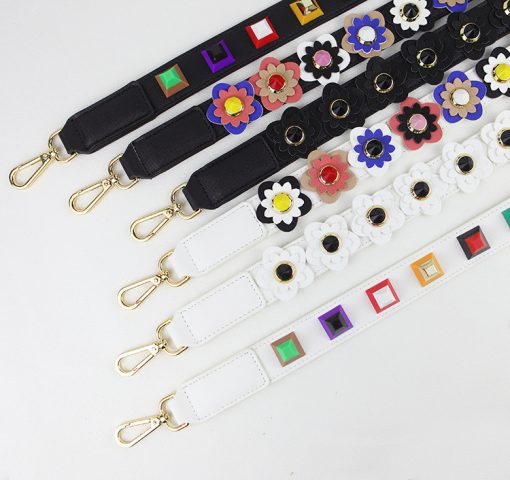 2017 Colorful rivet handbags belts women bags strap women bag accessory bags parts Cow leather icon bag belts 3 color