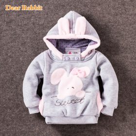 2018 Children's Garment Autumn Winter Children Cotton-padded Cute rabbit Cartoon Even Hat Casual baby Coat Sweater girls jackets