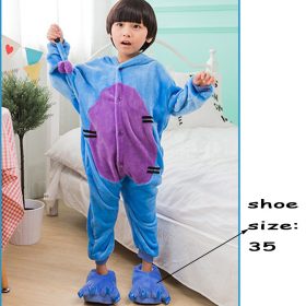 Kids Blue Donkey Pajama Boys Girls Anime Cosplay Costume Kigurumi Disguise Animal Onesie Party Funny Flannel Warm Sleepwear Suit 2