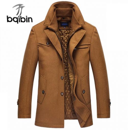 2018 Trench Coat Men Winter Thick Windbreaker Long Woolen Overcoat  Masculino Palto Casaco Jaket Mens 4XL Trench Wool Jackets