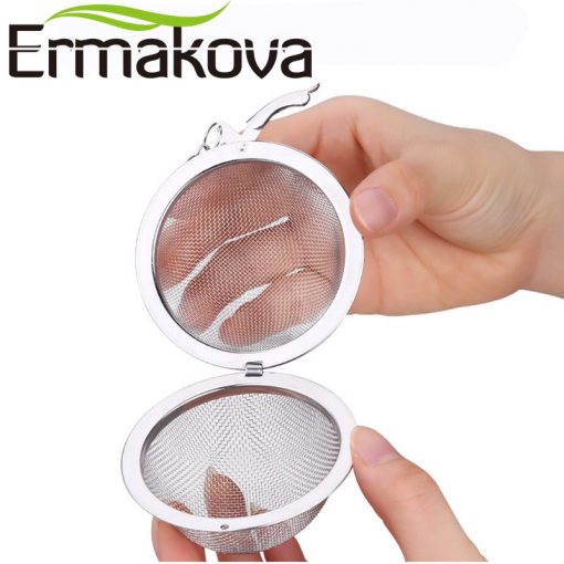 ERMAKOVA 3 Pcs/Lot Stainless Steel 2 Inch Mesh Tea Ball Infuser Tea Strainer Filter with Hook Tea Mesh Ball Filter Tea Infuser 3