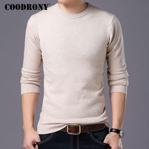 COODRONY Sweater Men Autumn Winter Warm Mens Knitted Wool Sweaters Solid Color Casual O-Neck Pull Homme Cotton Pullover Men 7209 2