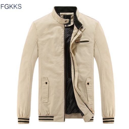 FGKKS New Brand Men Casual Jacket Autumn Men's Coat Fashion Solid color Clothing Jackets Male Outerwear 1