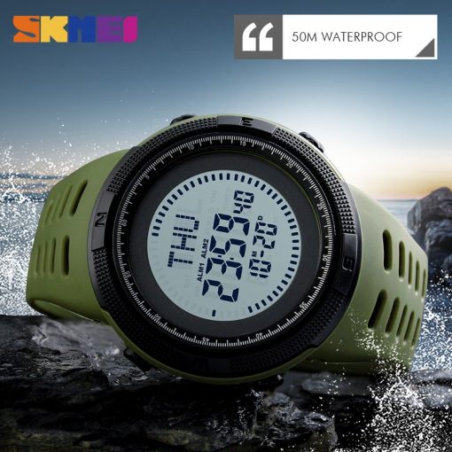 SKMEI Compass Men Sports Watches World Time Summer Time Watch Countdown Chrono Waterproof Digital Wristwatches Relogio Masculino 4