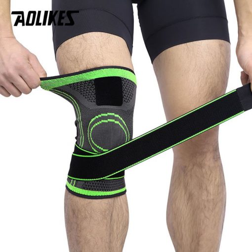 1PCS 3D Pressurized Fitness Running Cycling Knee Support Braces Elastic Nylon Sport Compression Pad Sleeve For Basketball 2