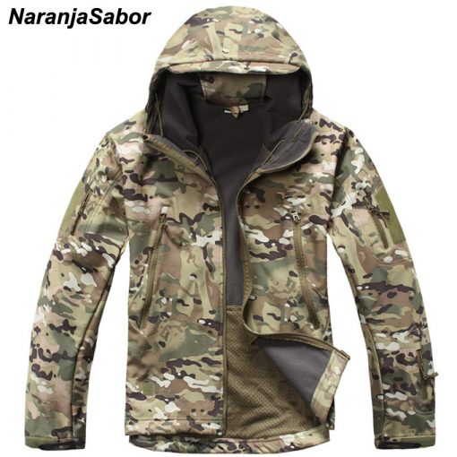 NaranjaSabor New Men's Military Tactical Jackets Casual Hooded Army Coats Winter Fleece Camouflage Softshell Male Outerwear N449 1