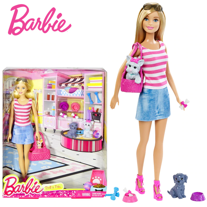 Barbie Originais Girl Dolls Pet Set Dolls With Barbie-dolls Boneca Children Gift  Brthday Gift For Girls Brinquedo Toys  DJR56