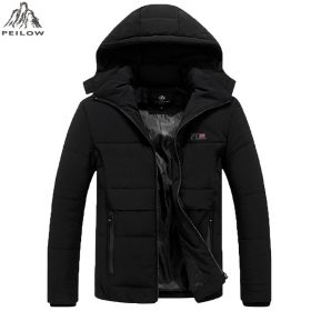 PEILOW NEW Plus Size L-6XL,7XL,8XL Winter Jacket Men Hat Detachable Warm Coat Cotton-Padded Outwear Mens Coats Jackets Hooded 1