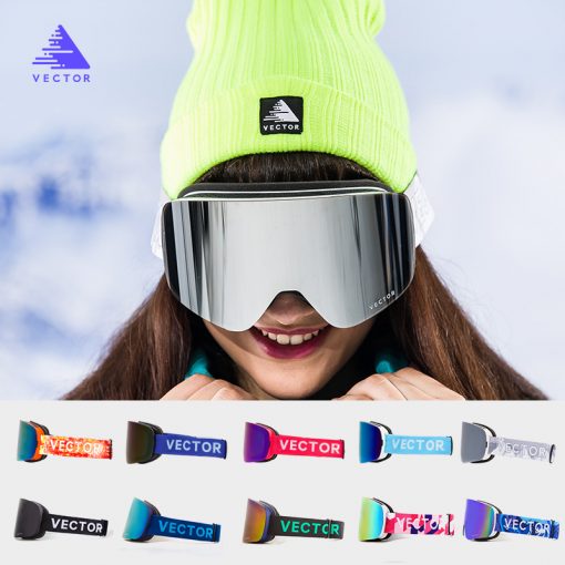 VECTOR Brand Ski Goggles With Case  Double Lens UV400 Anti-fog Ski Snow Glasses Skiing Men Women Winter Snowboard Eyewear HB108 5