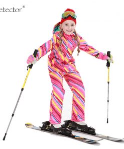 Detector Girls Ski Suit Waterproof Kids Ski Jacket Ski Pants thermal boys Phibee high quality Winter Clothing -30 degree