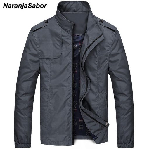 NaranjaSabor Mens Brand Clothing 2018 Autumn Men's Jackets Spring Mens Coats Slim Trench Male Windbreaker Casual Outerwear 4XL 1