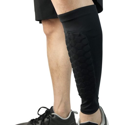 1PCS Football Shin Guards Protector Soccer Honeycomb Anti-crash Leg Calf Compression Sleeves Cycling Running shinguards 1