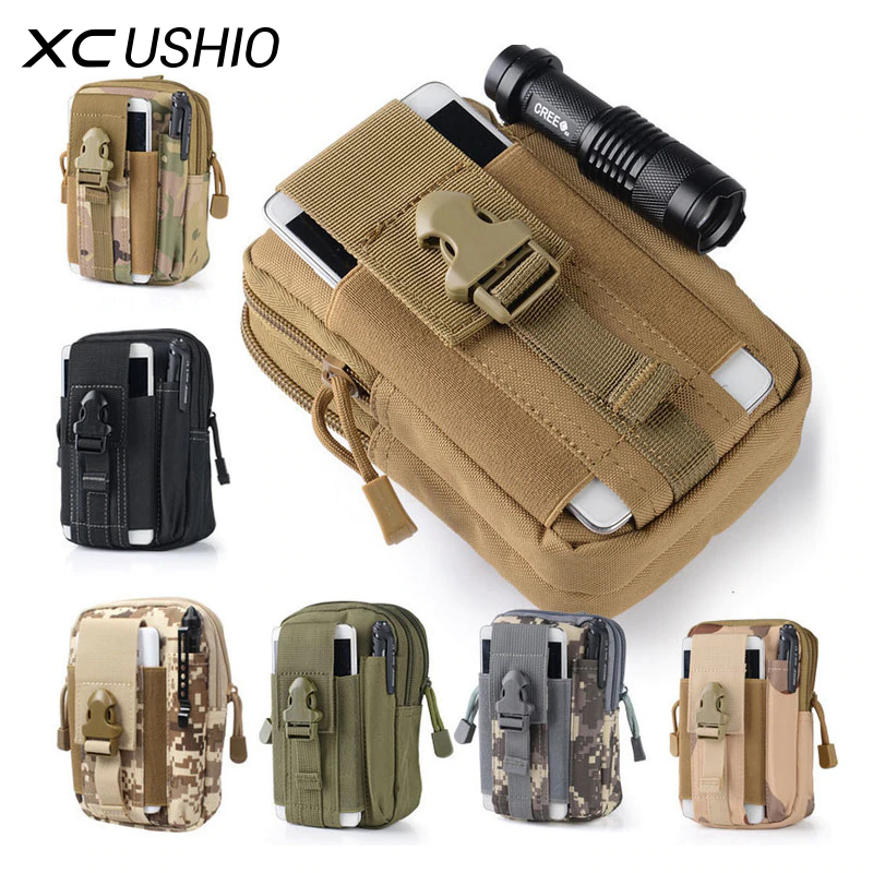 High Strength Tactical Waist Bag Men Outdoor Sport Molle 600D Waterproof Military Waistbag Mobile Phone Case 17.5x12x6cm