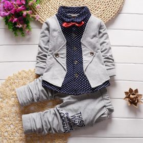 Baby clothes boy formal gentleman suit kids clothes costume for girls children Bow toddler boys clothes set birthday dress wear 2
