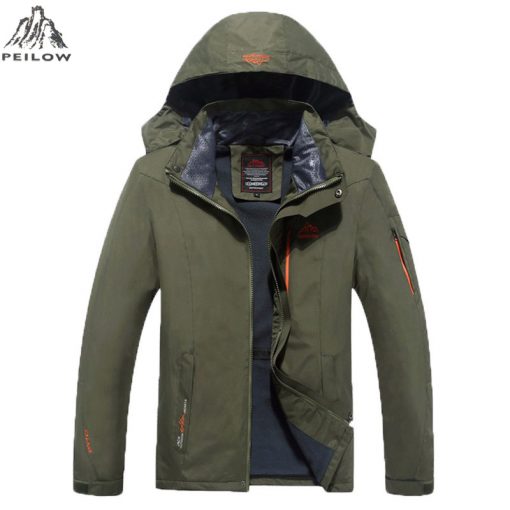 PEILOW Big Size 6XL 7XL 8XL spring Male Jacket design Man's Waterproof Windproof Warm Coat Jacket Jacket Men Casual Jackets