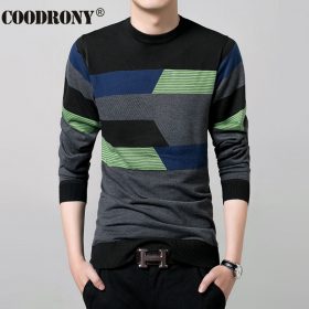 2017 New Autumn Winter Thin Sweater Men Wool Sweaters Knitted Cashmere O-Neck Pullover Shirt Men Casual Striped Pull Homme 66158 1