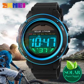 SKMEI Solar Power Outdoor Sports Watches Men Shock Digital Watch Chrono 50M Water Resistant Wristwatches Relogio Masculino 1096  3