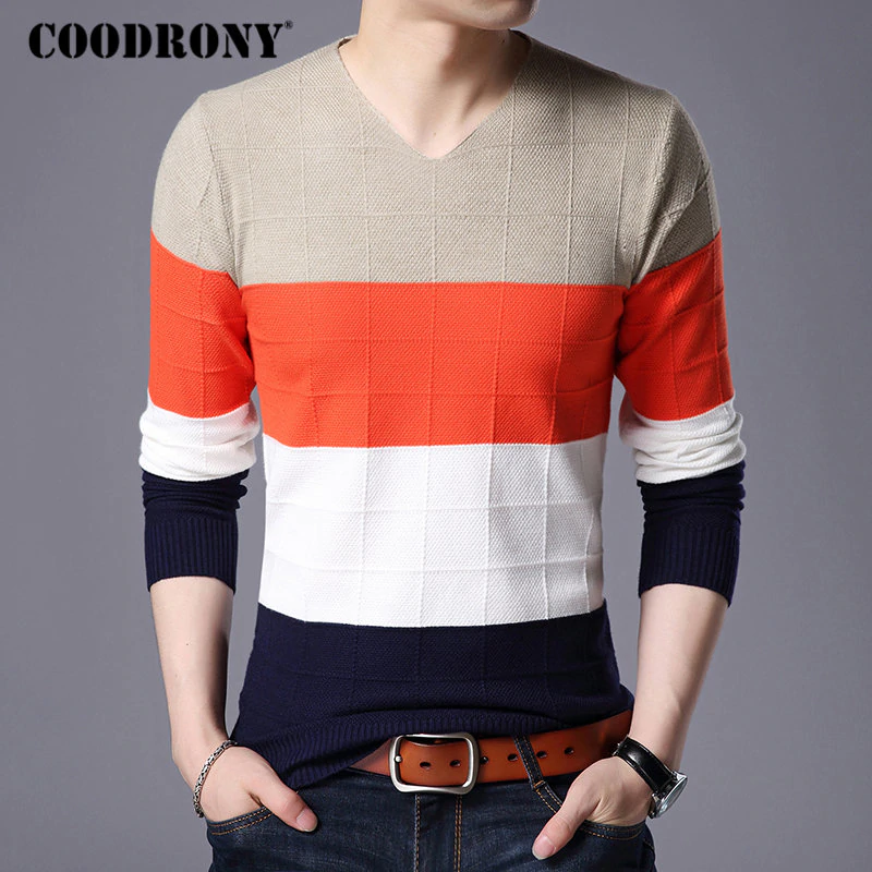 COODRONY Sweater Men Clothes 2018 Winter Thick Warm Mens Sweaters Cashmere Wool Pullover Men Casual V-Neck Pull Homme Jumper 259