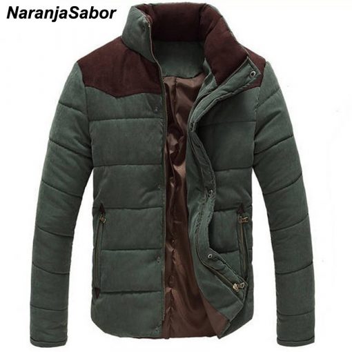 NaranjaSabor 2018 Men's Winter Coats Casual Thermal Solid Jackets Fashion Warm Patchwork Thick Parkas Mens Brand Clothing N454 1