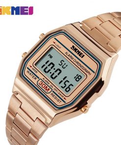 SKMEI Men Fashion Casual Watch LED Man Digital Wristwatches Stainless Steel 30M Waterproof Men Watches Masculino Relojes 1123 1
