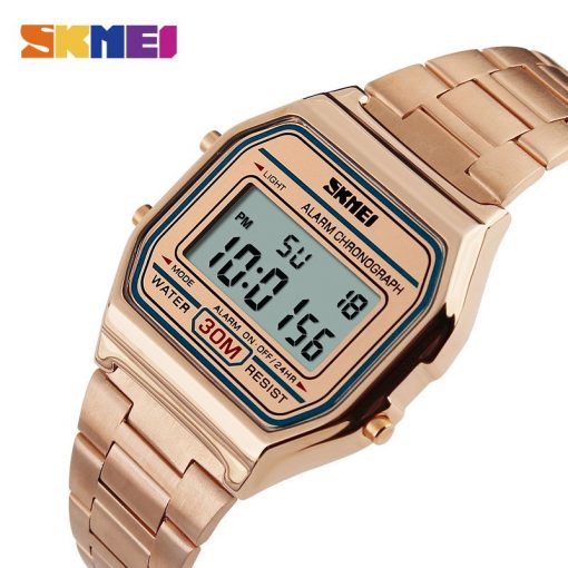 SKMEI Men Fashion Casual Watch LED Man Digital Wristwatches Stainless Steel 30M Waterproof Men Watches Masculino Relojes 1123 1