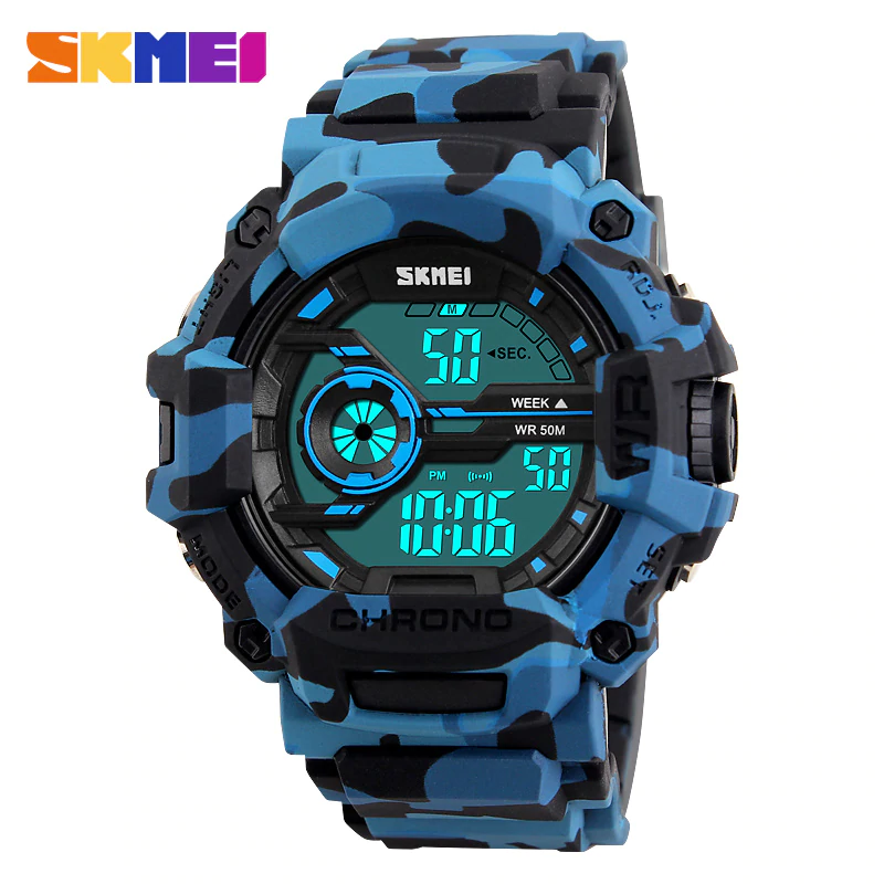 SKMEI Men Sports Watches Multifunction LED Fashion Digital Wristwatches 50M Waterproof Outdoor Watch Man Relogio Masculino 1233