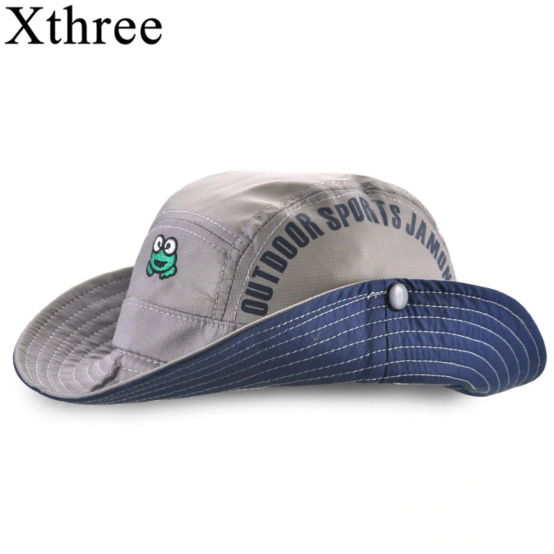 Xthree  New Summer bucket hat cap kids cowboy  baby boy hat casquette garcon sun hat for girl