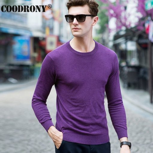 COODRONY Top Quality Knitted Cashmere Sweaters Christmas Merino Wool Sweater Men Classic Casual Pure Color O-Neck Pullover Men 2