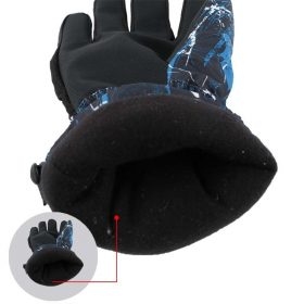 Winter Luvas Men Esquiar Gloves High Quality Doodle Women Hand Warmer Camo Printed Cotton Thickened Male Gloves Waterproof G052 5