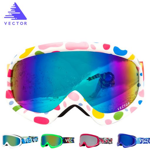 VECTOR Brand Ski Goggles Kids Double Lens UV400 Anti-fog Ski Snow Child Skiing Glasses  Winter Girls Boys Eyewear 1